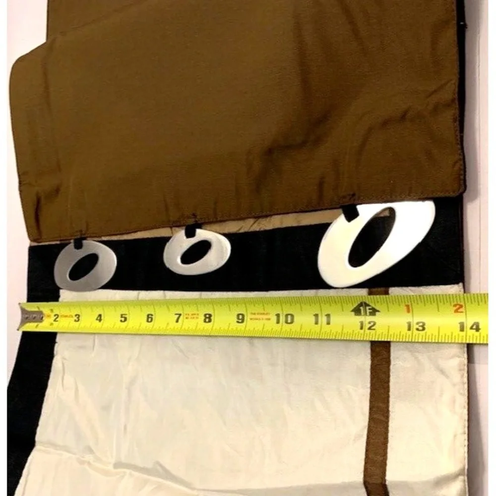 VTG Pier 1 Blocks Table Runner 14x72 Deadstock NWT Brown Geometric Boho Modern